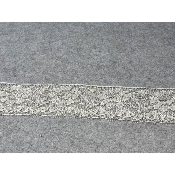 Vintage CreamFloral Lace Trim 7 yards + 8" long x 2" wide Sewing Craft Supply - Picture 2 of 6